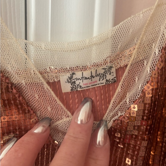 Free People Copper Sequin Cami Top - Picture 2 of 2